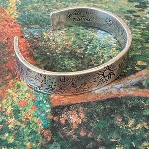 Jes MaHarry Hand-Stamped Silver Tetons Cuff Bracelet